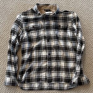 Banana Republic Black and Gray Plaid Shirt